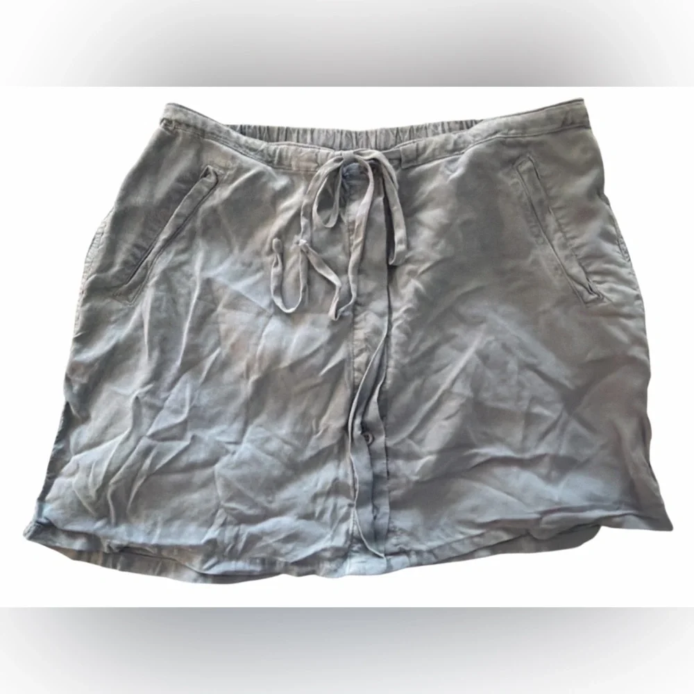Bella Dahl Soft Tencel Blue Drawstring Mini Skirt